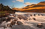 Blurred view of river rushing over rocks