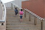 Children climbing stairs outdoors