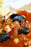 Cioppino ; Ragoût de poisson italo-américain ;Gros plan