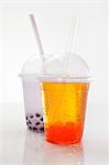 Bubble tea in plastic cups