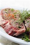 Seasoned Steaks Ready to be Cooked