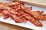 Oven Broiled Bacon in a White Serving Platter