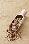 Mediterranean spiced mixture in a wooden scoop