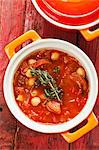 Vegetable stew with chickpeas and sausage