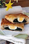 Spinach strudel with eggs for Easter (Italy)