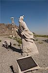 Statue de Zhang Qian à surplombant la grande muraille, Jiayuguan, Silkroad, Chine