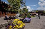 Streetscape by the entrance of the ancient city of Lijiang, Yunnan Province, China