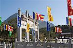 Porte de Po Lin monastère, Lantau, Hong Kong