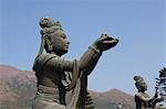 Statues at Giant Buddha shrine, Lantau Island, Hong Kong