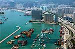 Bird's eye sweep of Tai Kok Tsui area from Sky100, 393 metres above sea level, Hong Kong