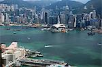 Balayage oculaire de l'oiseau du quartier de Wanchai de Sky100, 393 mètres au-dessus du niveau de la mer, Hong Kong