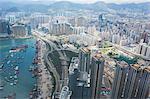 Bird's eye sweep of Mongkok and Tai Kok Tsui area from Sky100, 393 metres above sea level, Hong Kong