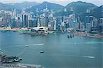 Balayage oculaire de l'oiseau de Wanchai skyline de Sky100, 393 mètres au-dessus du niveau de la mer, Hong Kong