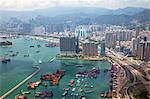 Balayage panoramique de Kowloon ouest de Sky100, 393 mètres au-dessus du niveau de la mer, Hong Kong