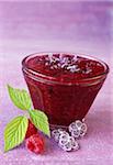 Raspberry and violet jam