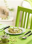 Wholemeal tagliatelles with zucchinis