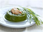 Poulet, haricots verts et purée à l'estragon