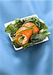 Gorgonzola and spinach smoked salmon roll