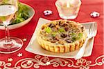 Pleurotus mushroom and walnut tartlet