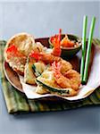 Vegetable and shrimp Tempuras