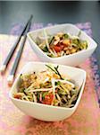 Beansprout,cherry tomato,fried onion and peanut salad