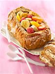 Surprise bread loaf filled with fresh fruit