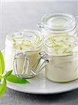 Small pots of lime-flavored panacotta