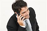 Businessman talking on cell phone