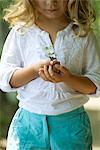 Girl holding seedling