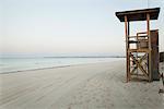 Lifeguard stand on deserted beach