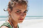 Teenage girl at the beach, portrait
