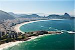 Aerial View de la plage de Copacabana et Sugarloaf Mountain, Rio de Janeiro, Brésil