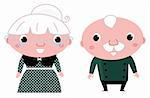 Grandparents - standing stylized seniors. Vector cartoon