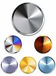 Vector - Metal Buttons. Silver, Gold, Copper