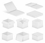 Set of cardboard boxes, vector eps10 illustration