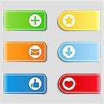 Tabs with icons, vector eps10 illustration