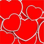 illustration, the background of the abstract red hearts