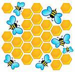 Bee theme image 1 - vector illustration.