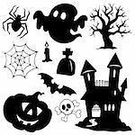 Halloween silhouettes collection 1 - vector illustration.