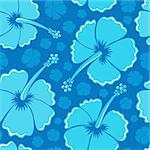 Hibiscus seamless background 1 - vector illustration.