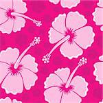 Hibiscus seamless background 3 - vector illustration.
