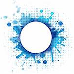 Abstract Blue Background With Blob And Bubble, Vector Illustration