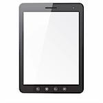 Tablet PC computer with blank screen isolated on white background. Vector  illustration.