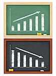 Blackboards with hand drawn graphs, vector eps10 illustration