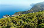 Beautiful summer Porto Katsiki beach coast on Ionian Sea (Lefkada, Greece) view from up