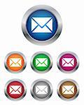 Collections of email buttons in various colors