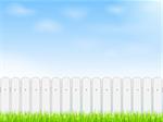 White fence and blue sky, vector eps10 illustration