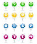 Set of pointers with icons, vector eps10 illustration