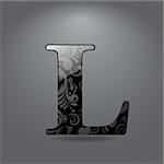 Glossy letter L. Vector illustration