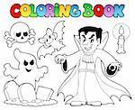 Coloring book Halloween topic 5 - vector illustration.